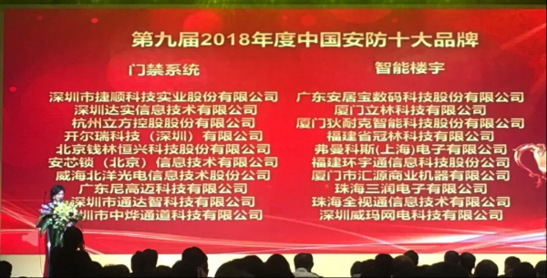 九州酷游·(中国)官方网站2018中国安防十大品牌出炉(图2)